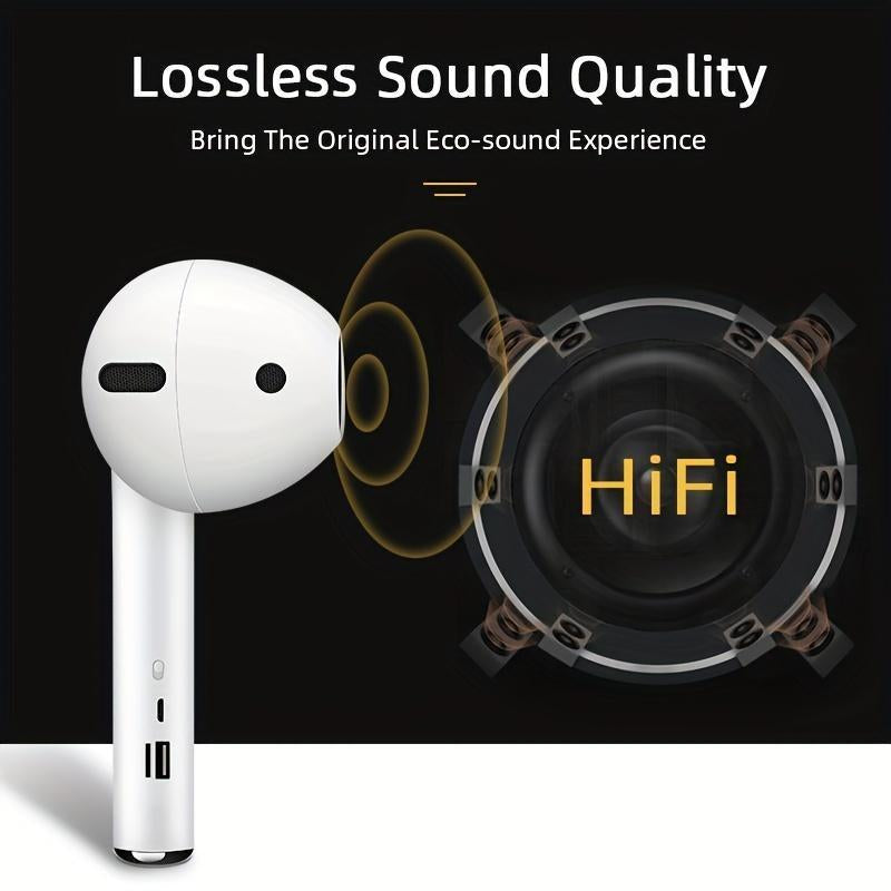 Wireless Earphone Shape Speaker, USB Charging Support Microphone FM Radio TF Card Wireless Loudspeaker, 360° Stereo Hifi Sound Portable Speaker,