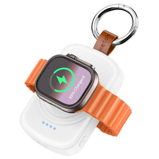 Portable Wireless Charger, 1 Count 1800Mah Rechargeable Power Bank for Watch, Watch Charger with Keychain for Apple Watch Series