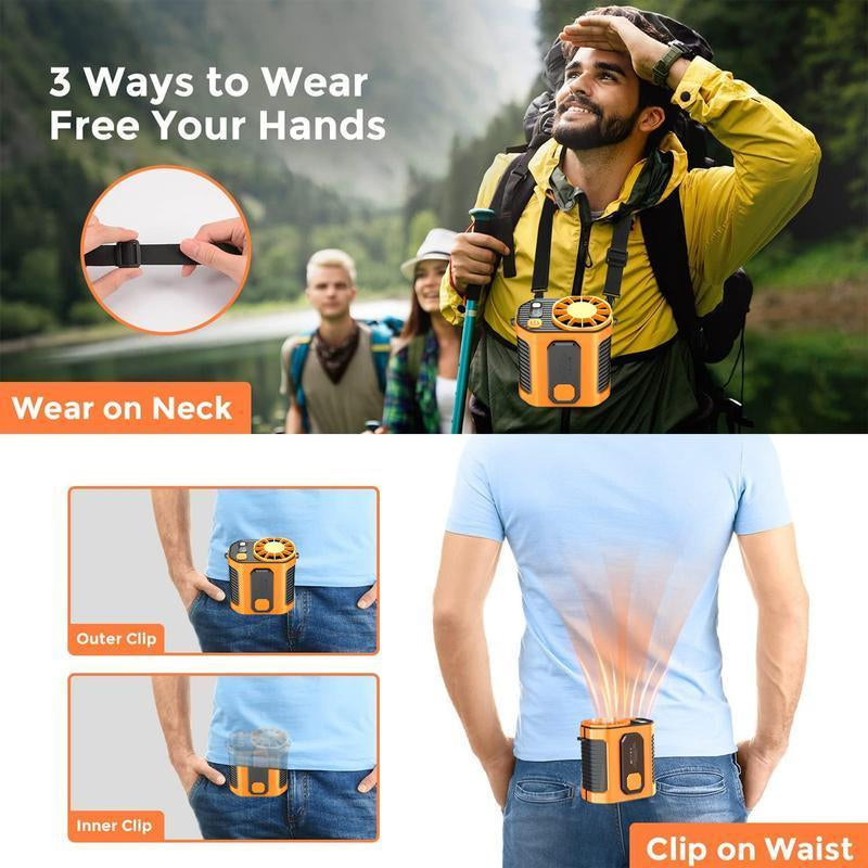 [ Freeship] Outdoor Cool Clip Fan Undershirt, Cool Clip Waist Fan,Shirt Fan Clip Outdoor, Powerful Undershirt Fan 5000Mah Edurance Outdoor Cooling Fan for Running/Hiking/Climing/Camping