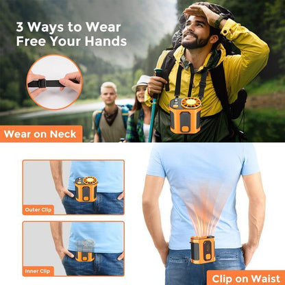 [ Freeship] Outdoor Cool Clip Fan Undershirt, Cool Clip Waist Fan,Shirt Fan Clip Outdoor, Powerful Undershirt Fan 5000Mah Edurance Outdoor Cooling Fan for Running/Hiking/Climing/Camping