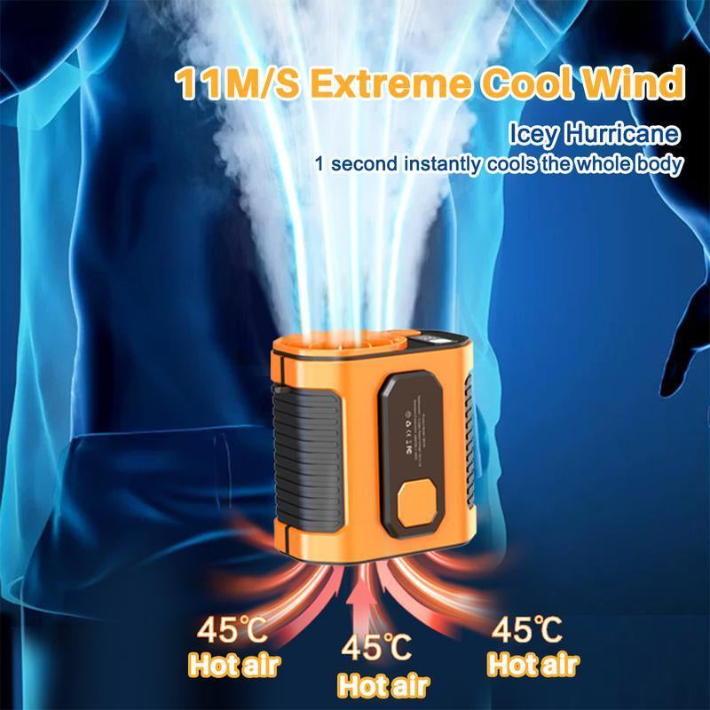 [ Freeship] Outdoor Cool Clip Fan Undershirt, Cool Clip Waist Fan,Shirt Fan Clip Outdoor, Powerful Undershirt Fan 5000Mah Edurance Outdoor Cooling Fan for Running/Hiking/Climing/Camping